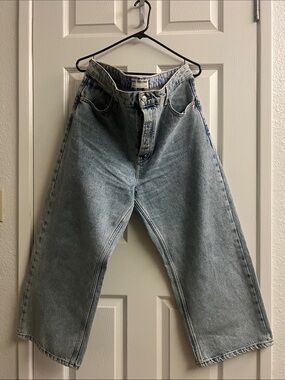 Free People Light Blue Relaxed Wide Leg Jeans